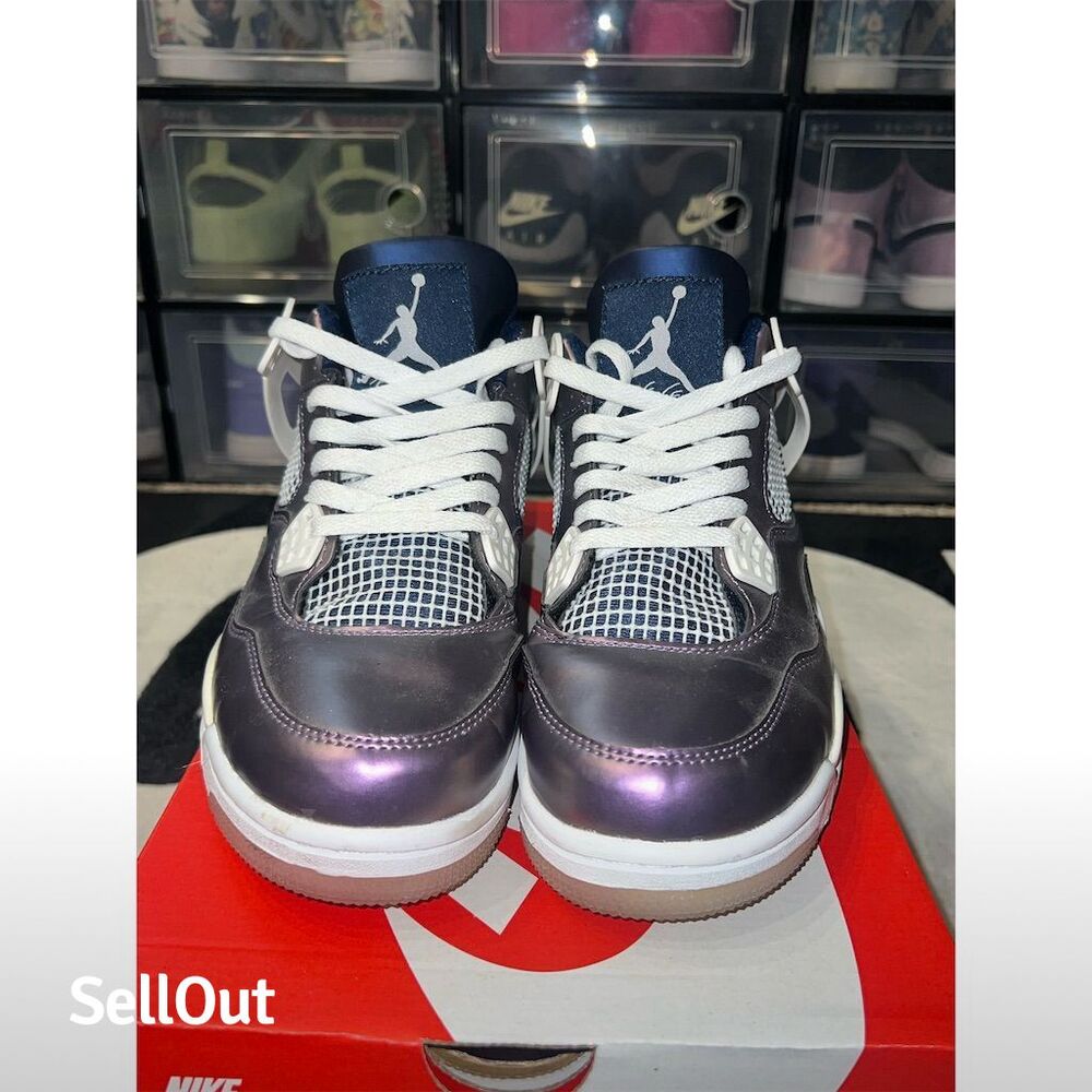 Air Jordan 4 Retro Monsoon Blue Size 10M (CUSTOM) - Picture 2 of 4